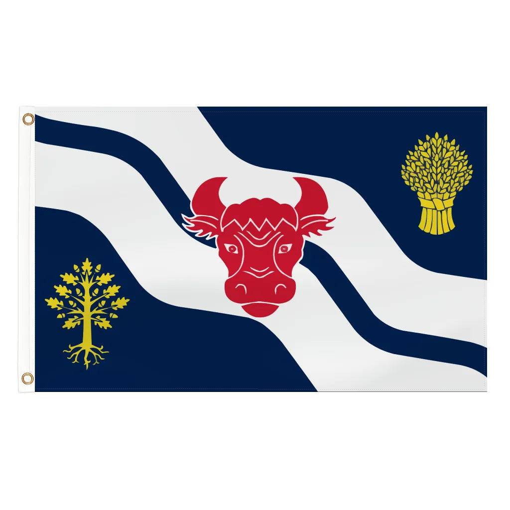 Oxfordshire county flag - 5ft x 3ft lightweight polyester with brass eyelets