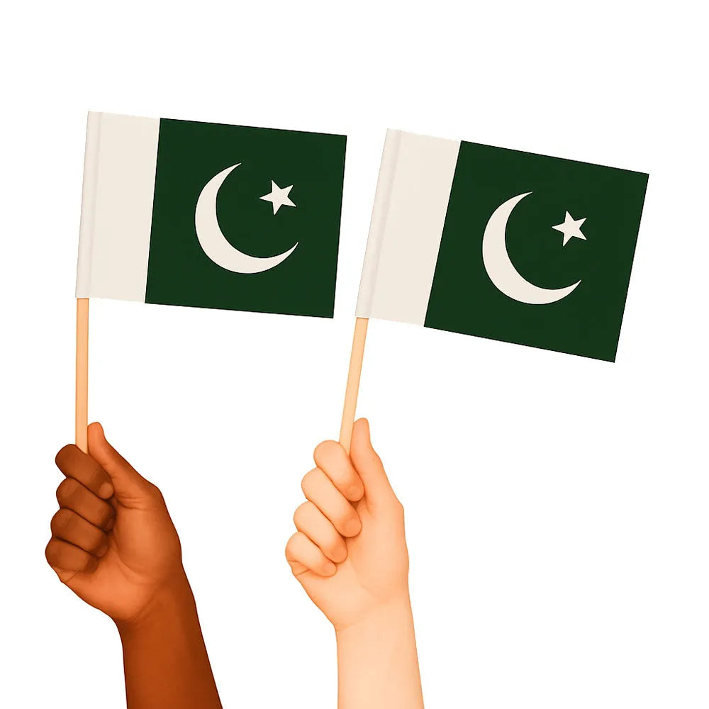Pakistan Handwaving Flags