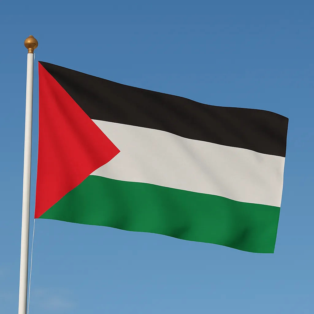 Sewn Palestine Flag – premium woven polyester, professional quality for long-term external display.