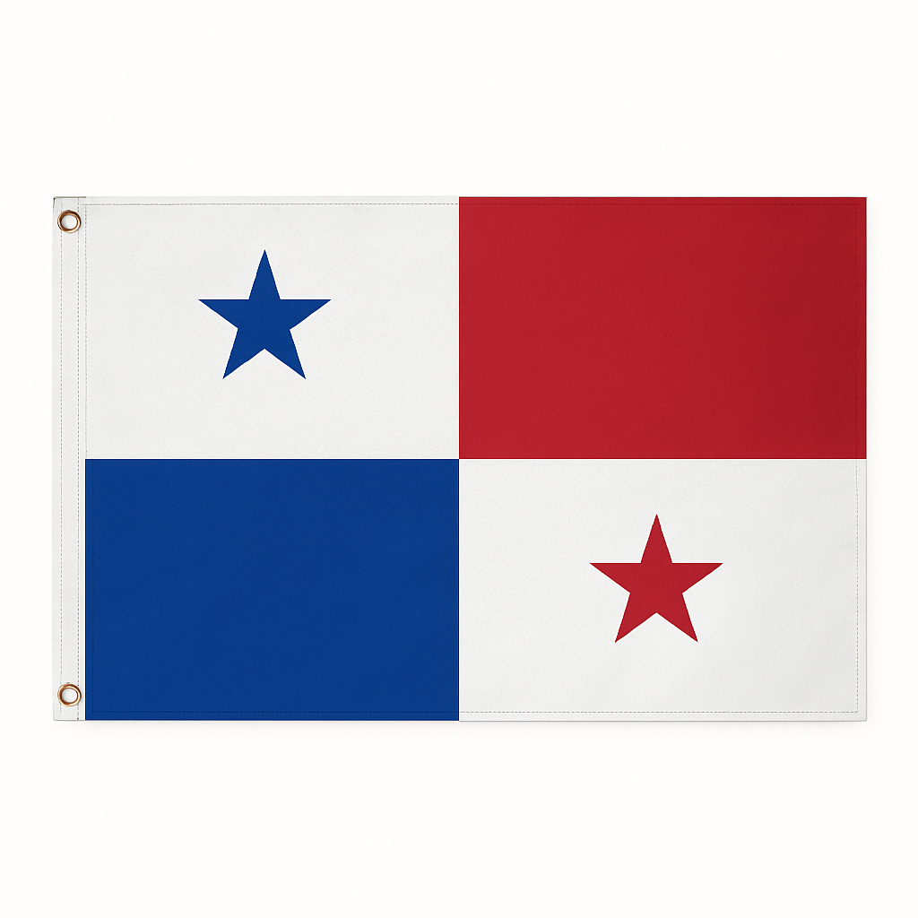Panama novelty flag – national design with brass eyelets, ships from the UK