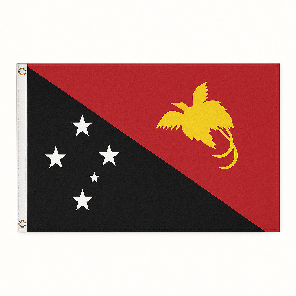 Papua New Guinea novelty flag – national design with brass eyelets, ships from the UK