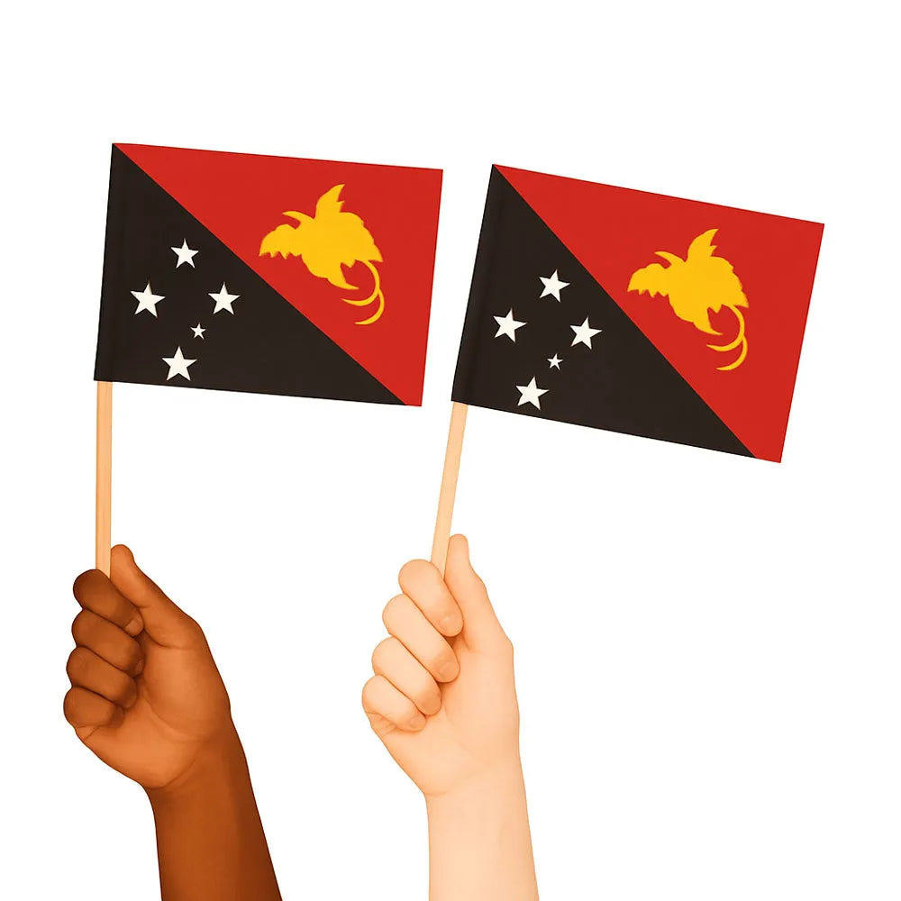 Papua New Guinea Handwaving Flags