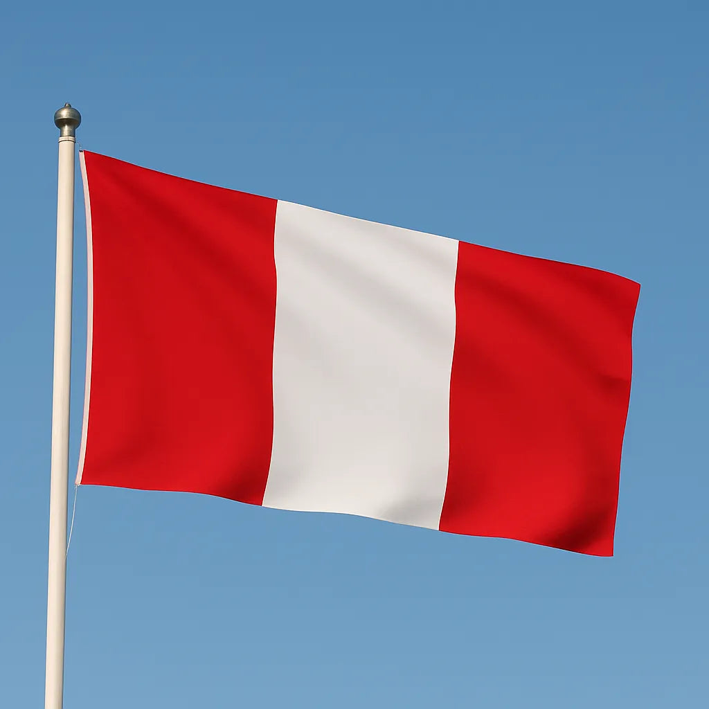 Sewn Peru Flag – premium woven polyester, professional quality for long-term external display.