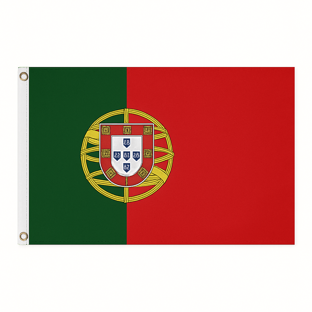 Portugal novelty flag – national design with brass eyelets, ships from the UK