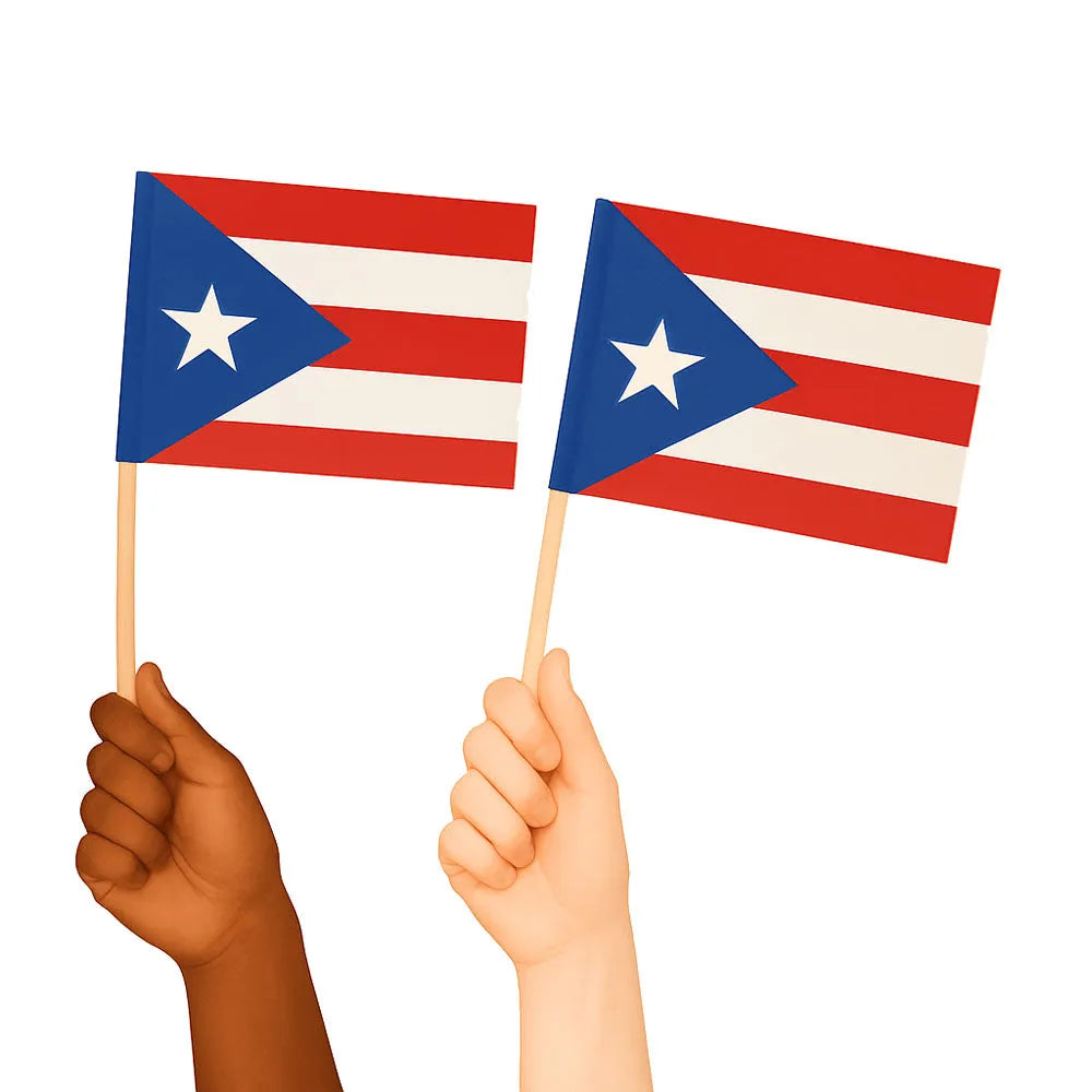 Puerto Rico Handwaving Flags