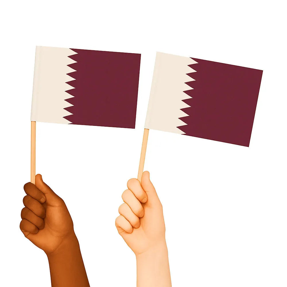 Qatar Handwaving Flags