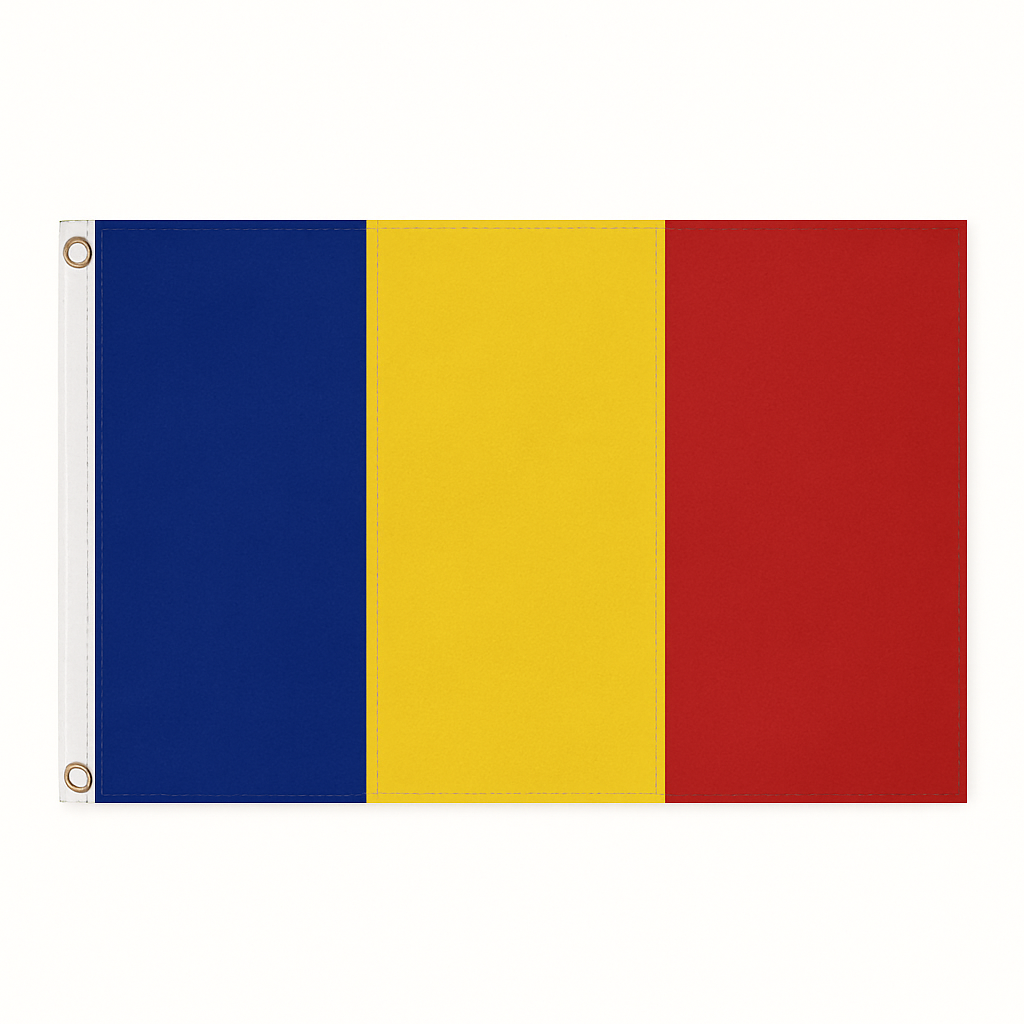 Romania novelty flag – national design with brass eyelets, ships from the UK