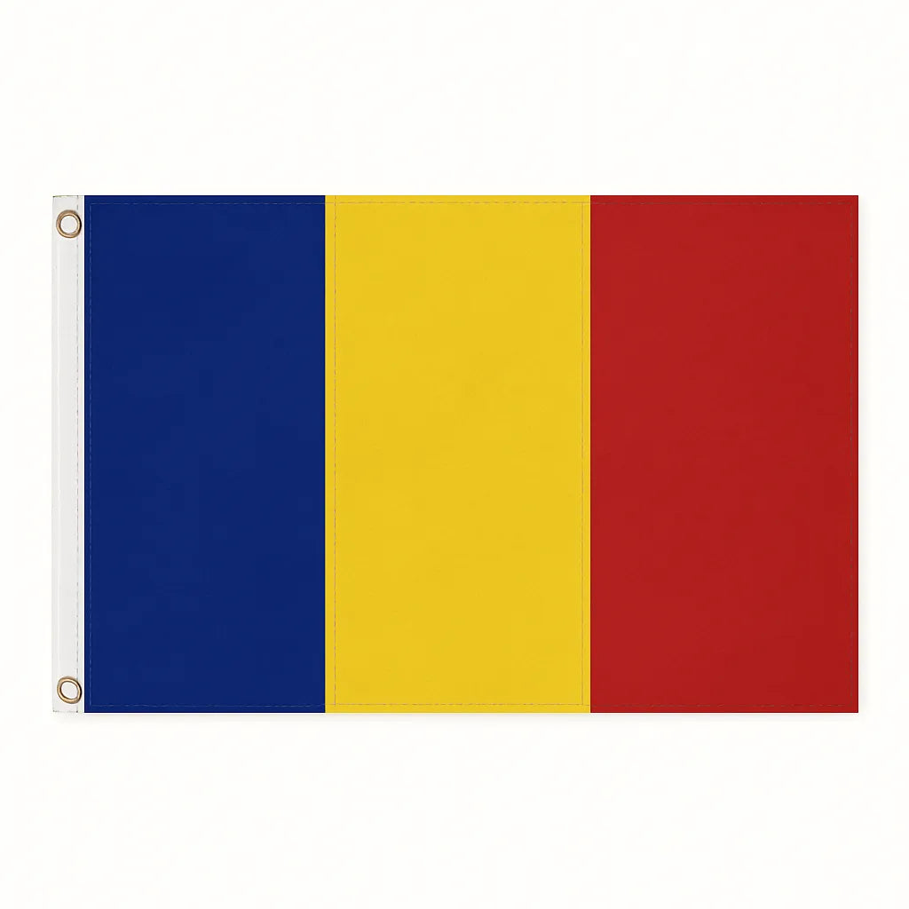 Romania novelty flag – national design with brass eyelets, ships from the UK