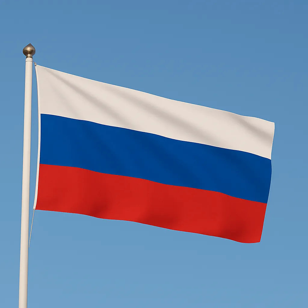 Sewn Russia Flag – premium woven polyester, professional quality for long-term external display.