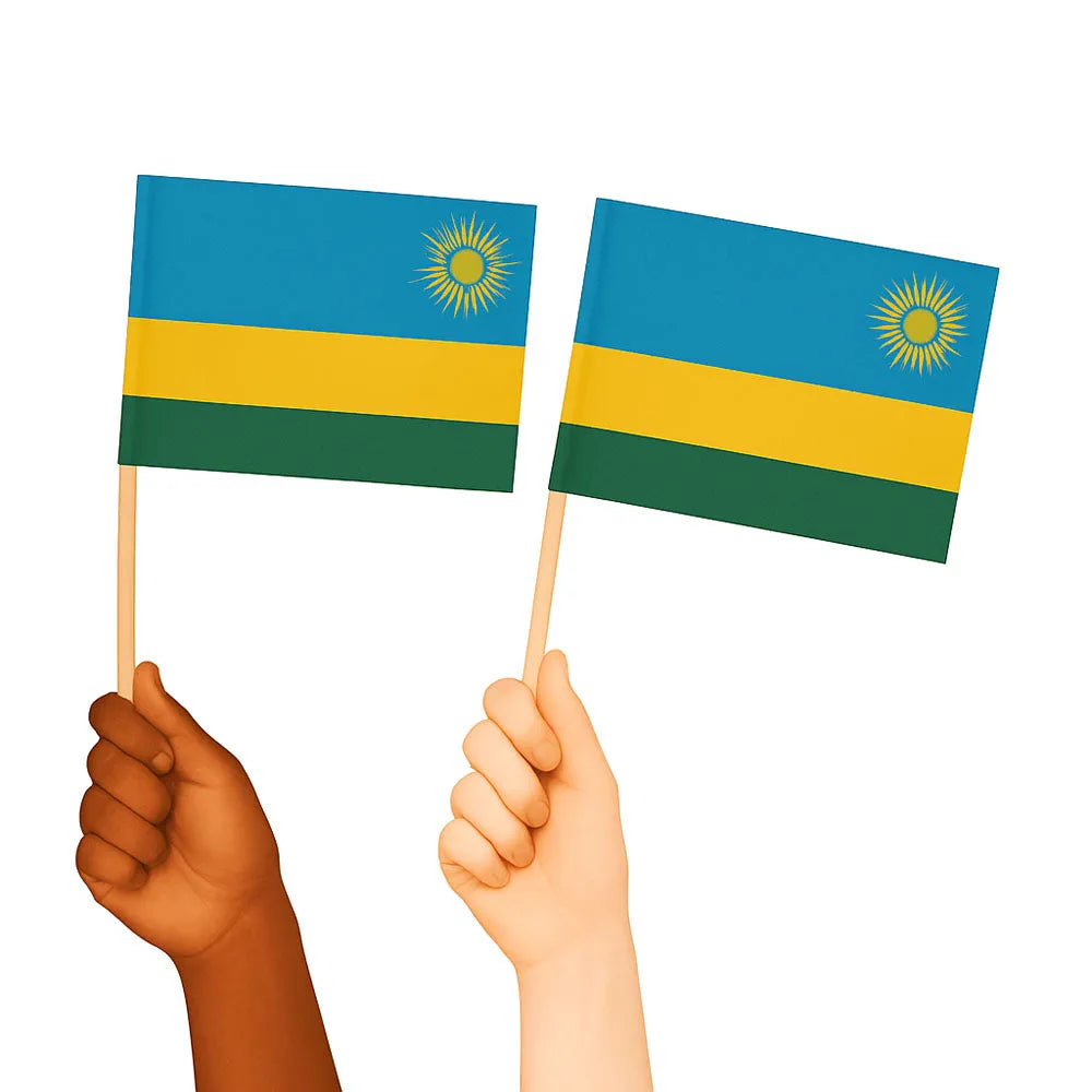 Rwanda Handwaving Flags
