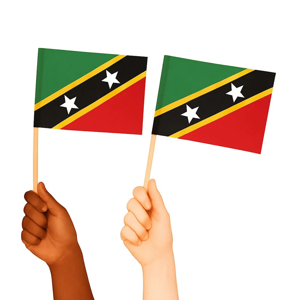 Saint Kitts and Nevis Handwaving Flags