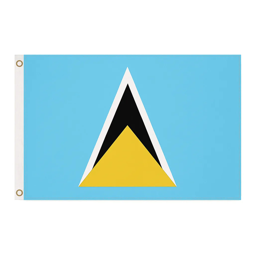 Saint Lucia novelty flag – national design with brass eyelets, ships from the UK