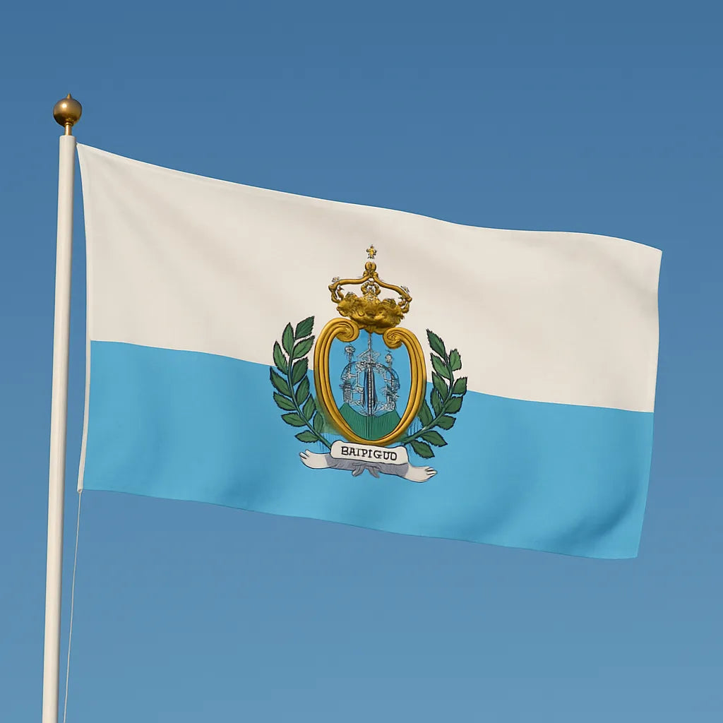 Sewn San Marino Flag – premium woven polyester, professional quality for long-term external display.