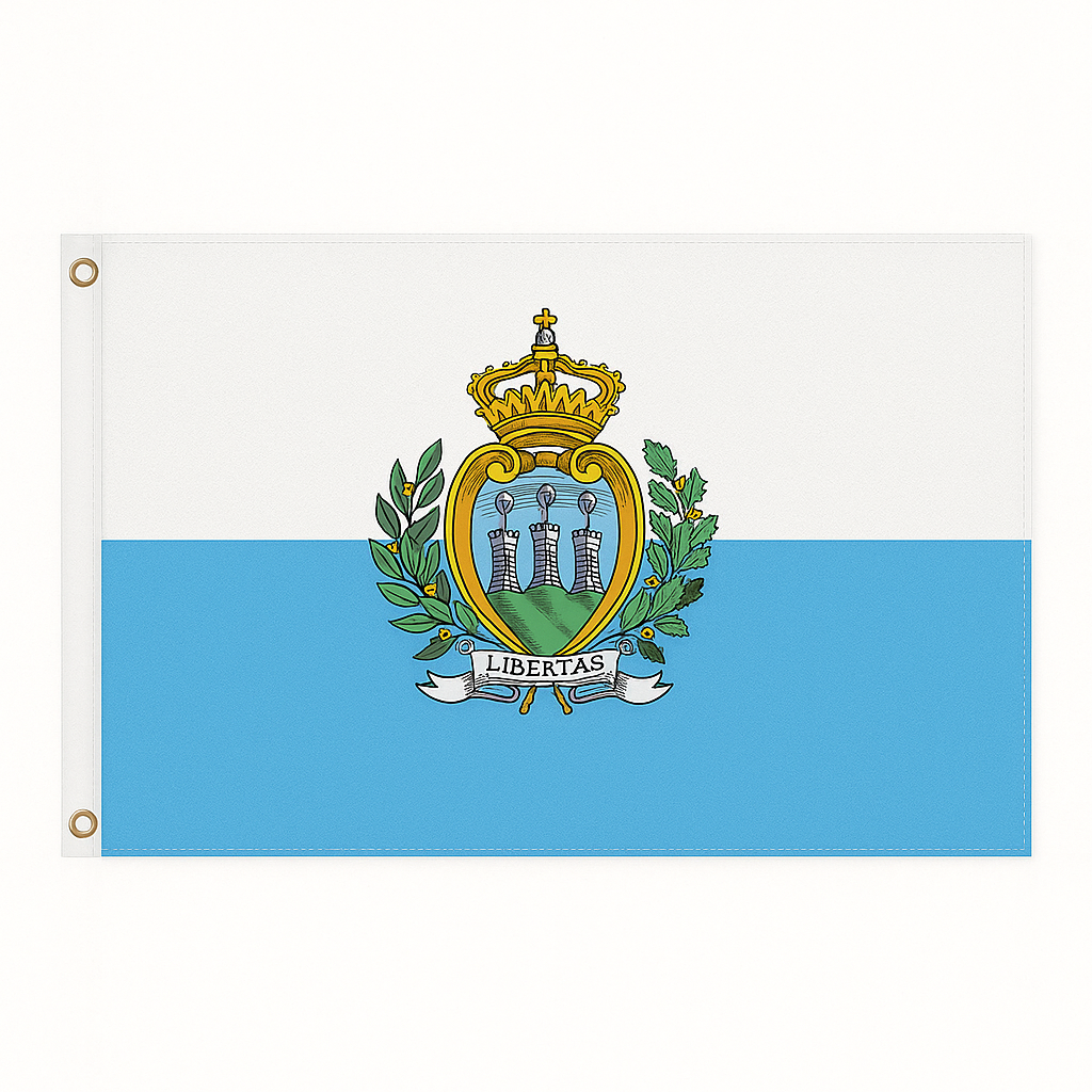 San Marino novelty flag – national design with brass eyelets, ships from the UK