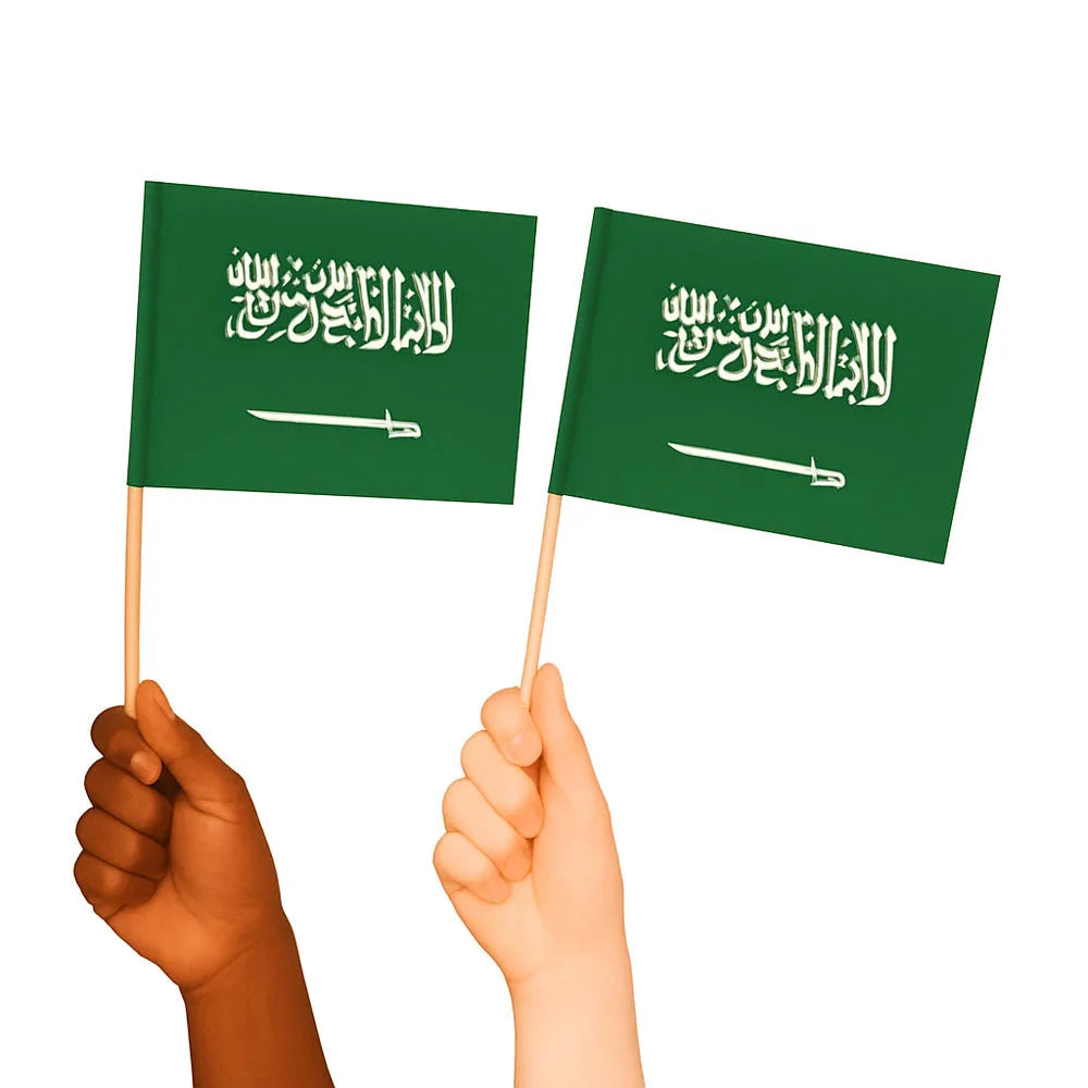 Saudi Arabia Handwaving Flags