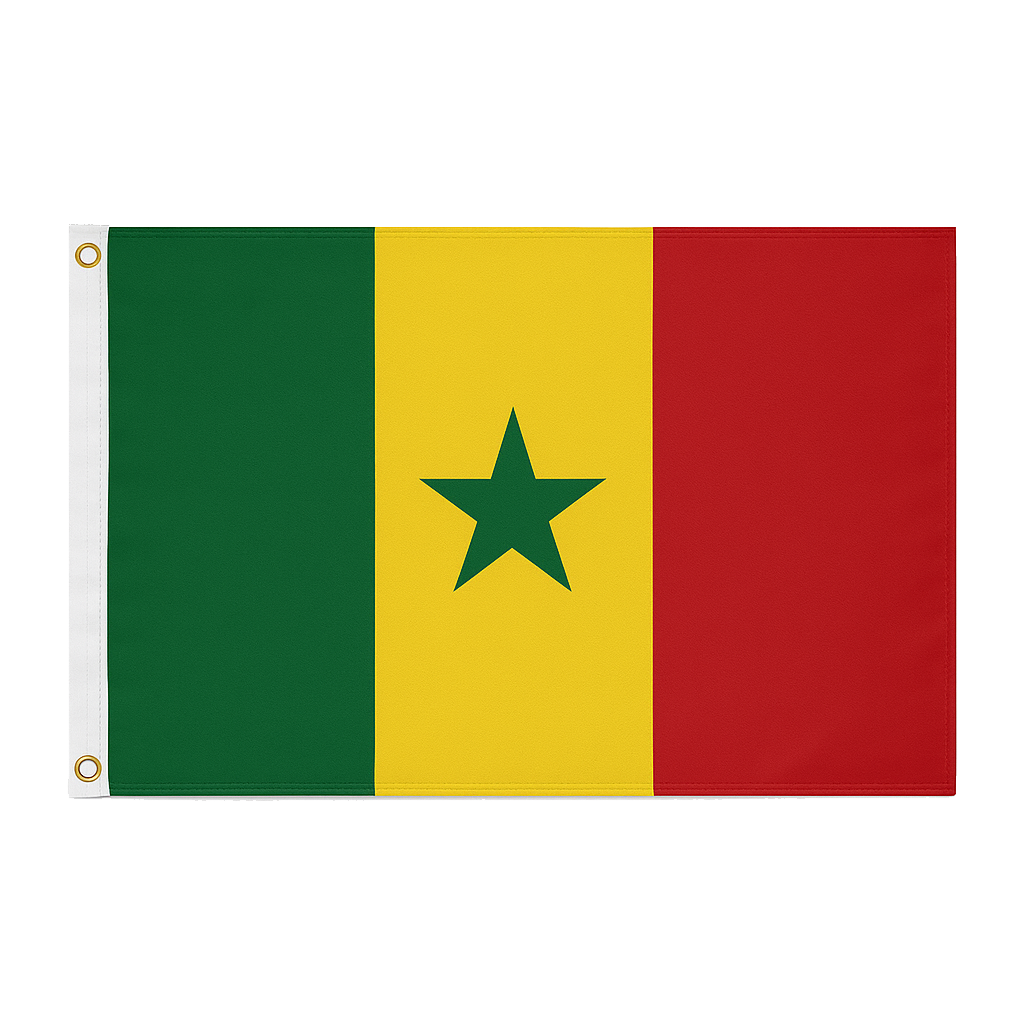 Senegal novelty flag – national design with brass eyelets, ships from the UK