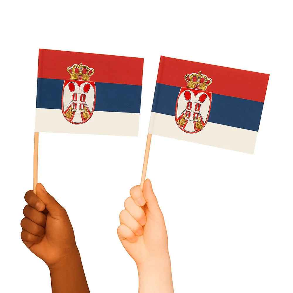Serbia Handwaving Flags