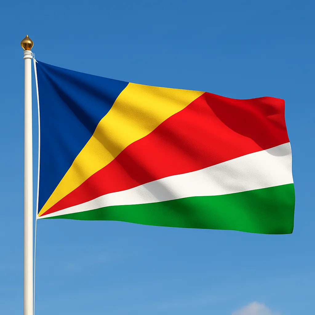 Sewn Seychelles Flag – premium woven polyester, professional quality for long-term external display.