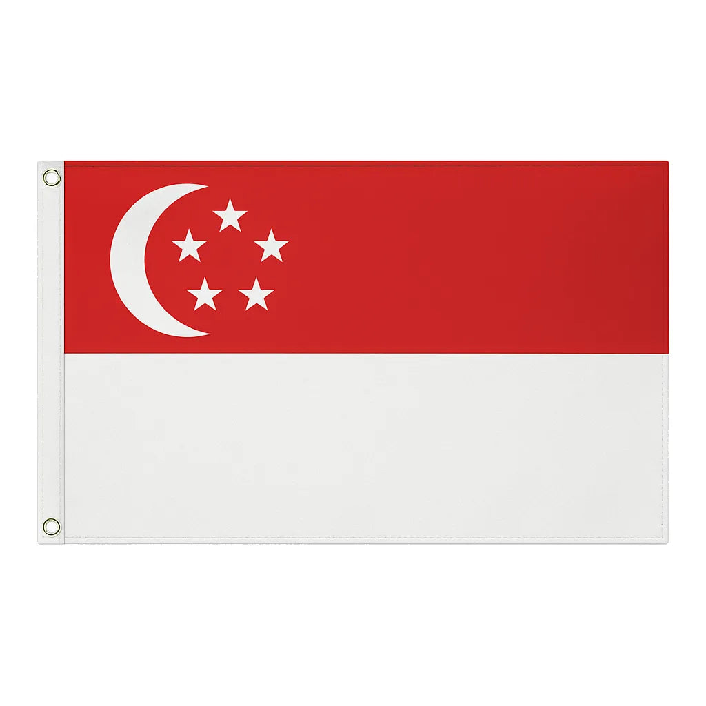 Singapore novelty flag – national design with brass eyelets, ships from the UK