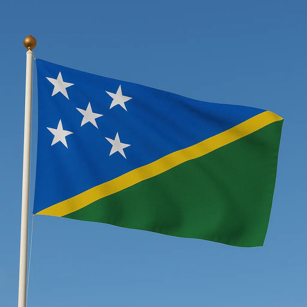 Sewn Solomon Island Flag – premium woven polyester, professional quality for long-term external display.