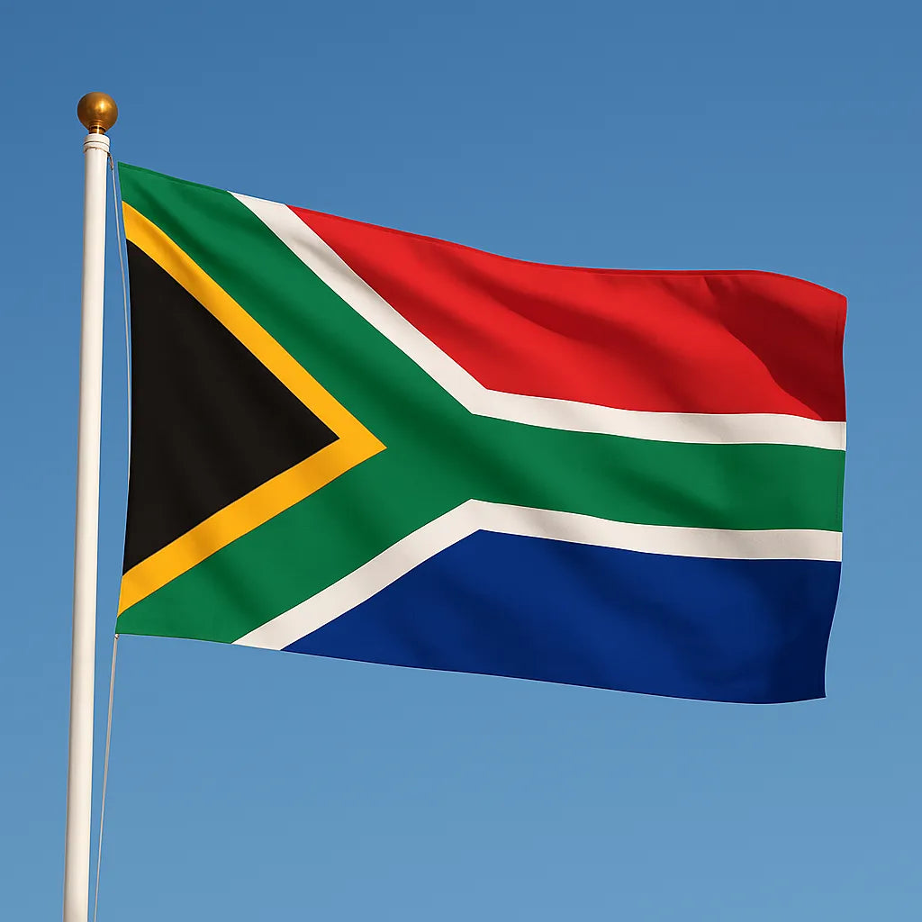 Sewn South Africa Flag – premium woven polyester, professional quality for long-term external display.