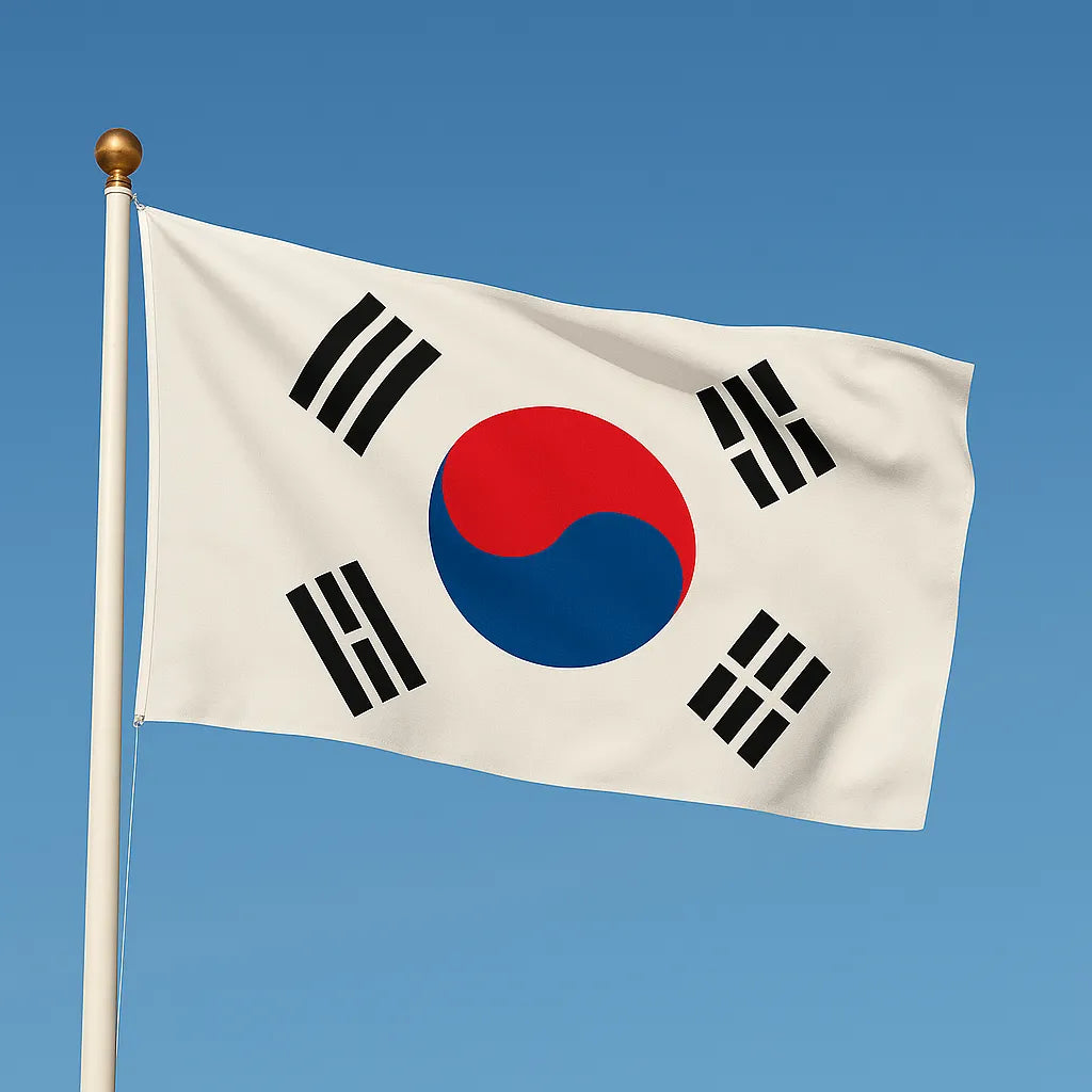 Sewn South Korea Flag – premium woven polyester, professional quality for long-term external display.