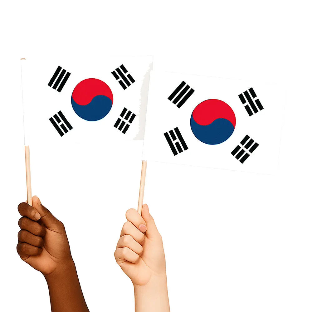 South Korea Handwaving Flags