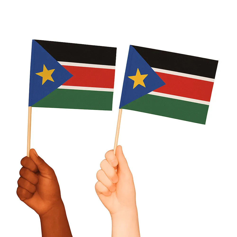 South Sudan Handwaving Flags