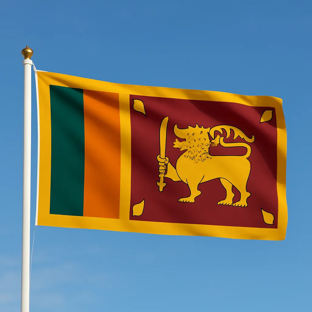 Sewn Sri Lanka Flag – premium woven polyester, professional quality for long-term external display.