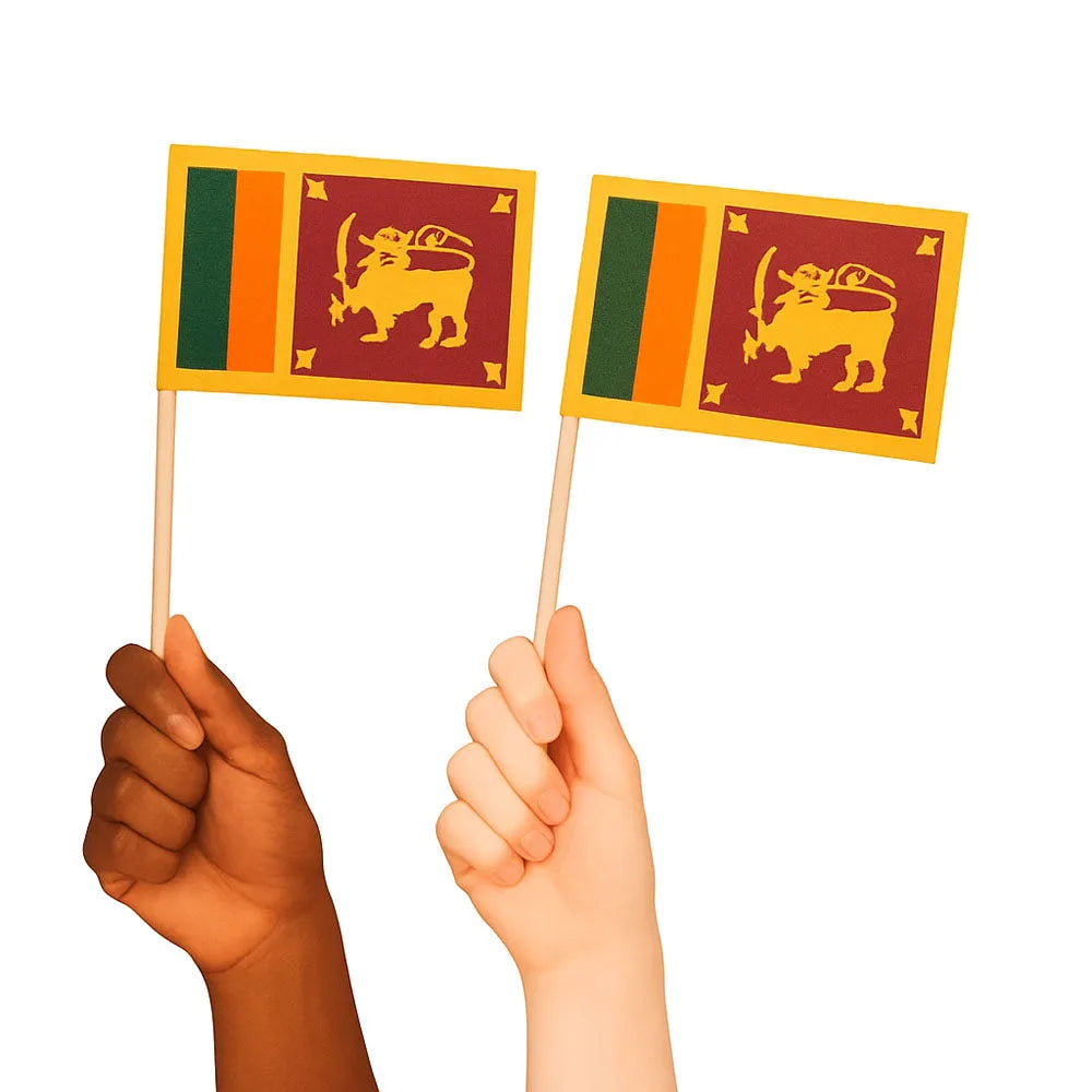 Sri Lanka Handwaving Flags