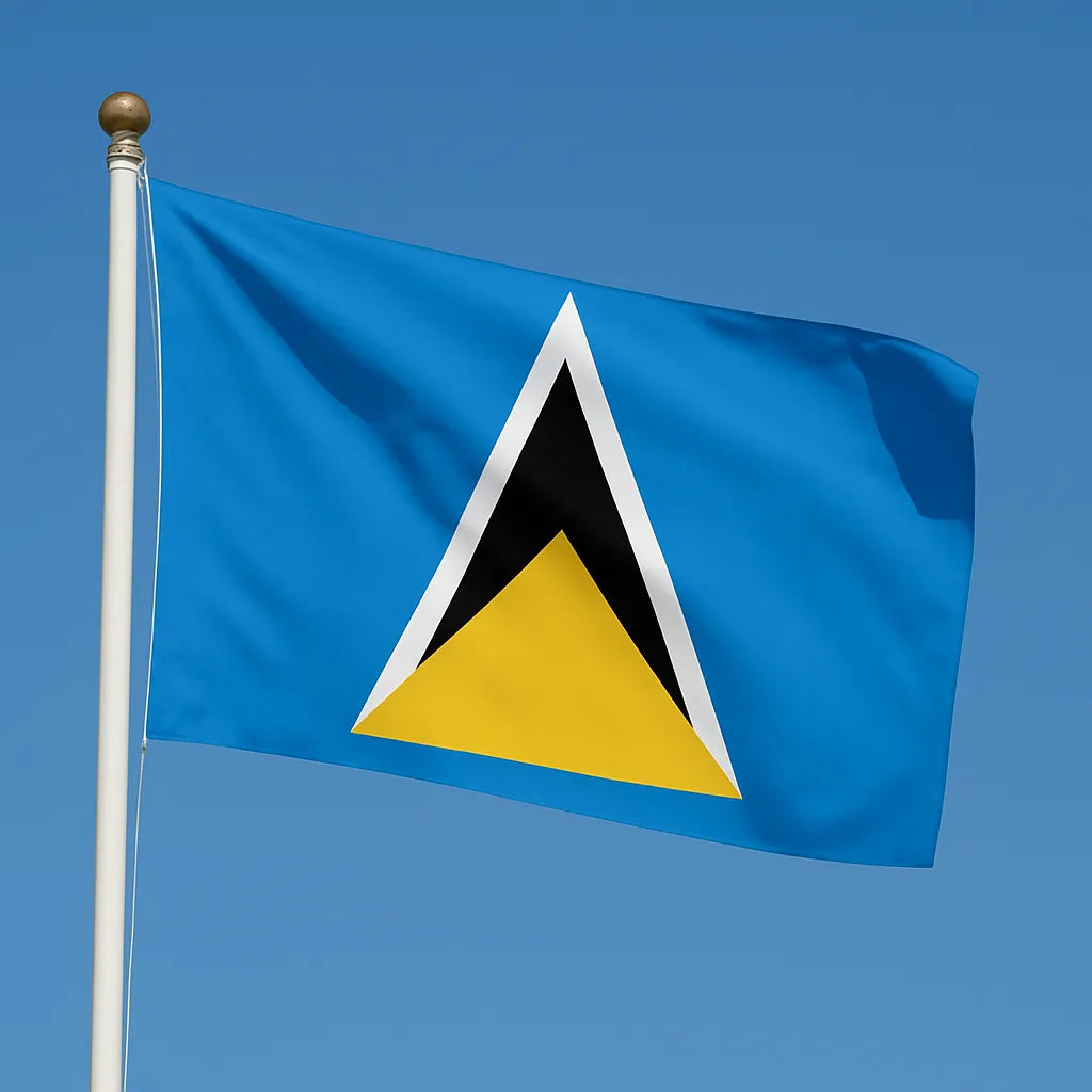 Sewn St. Lucia Flag – premium woven polyester, professional quality for long-term external display.