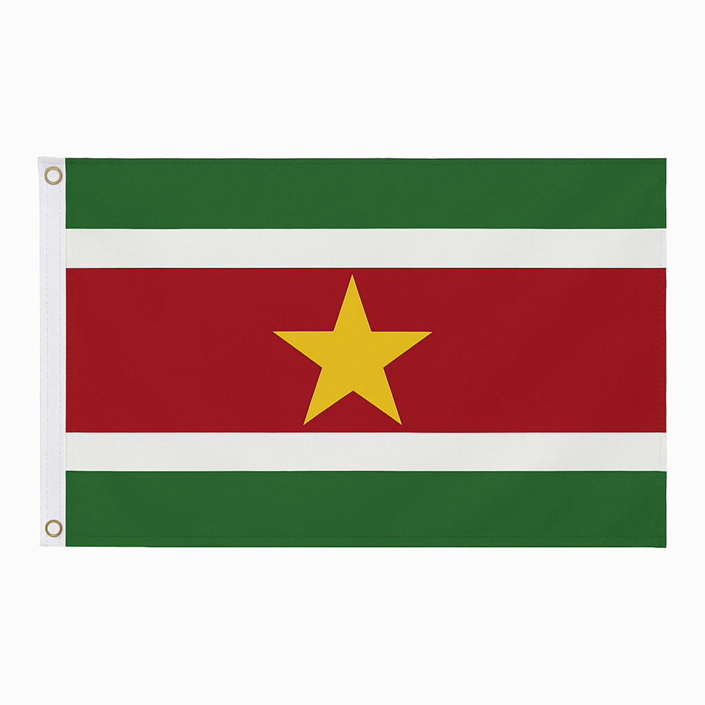 Suriname novelty flag – national design with brass eyelets, ships from the UK