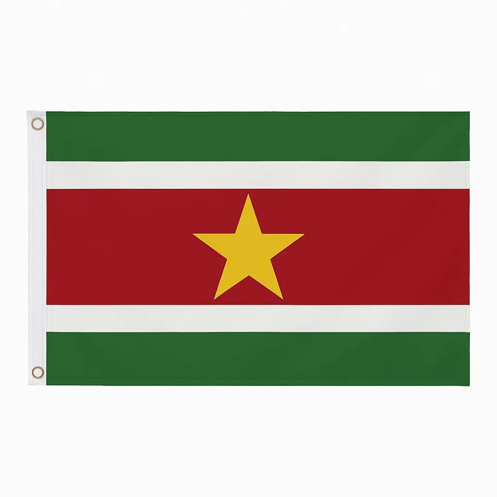 Suriname novelty flag – national design with brass eyelets, ships from the UK
