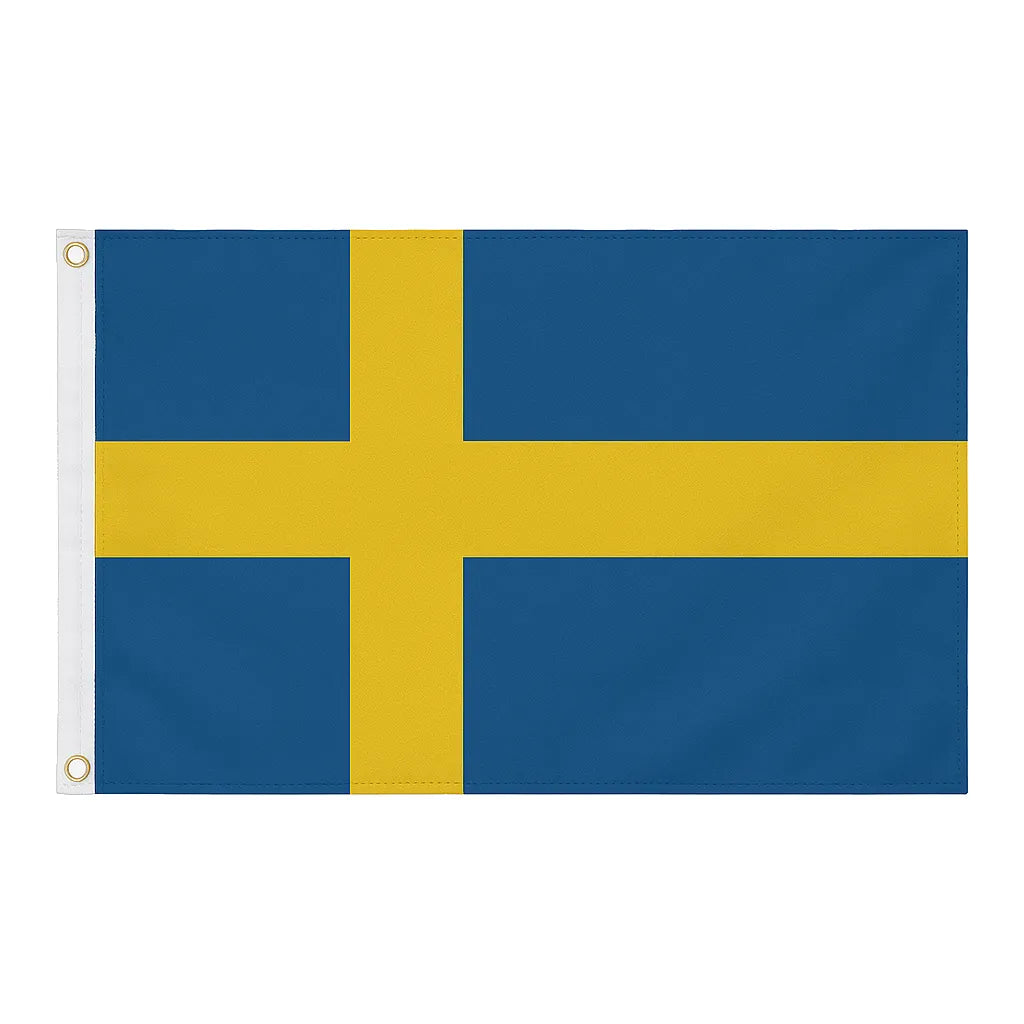 Sweden novelty flag – national design with brass eyelets, ships from the UK