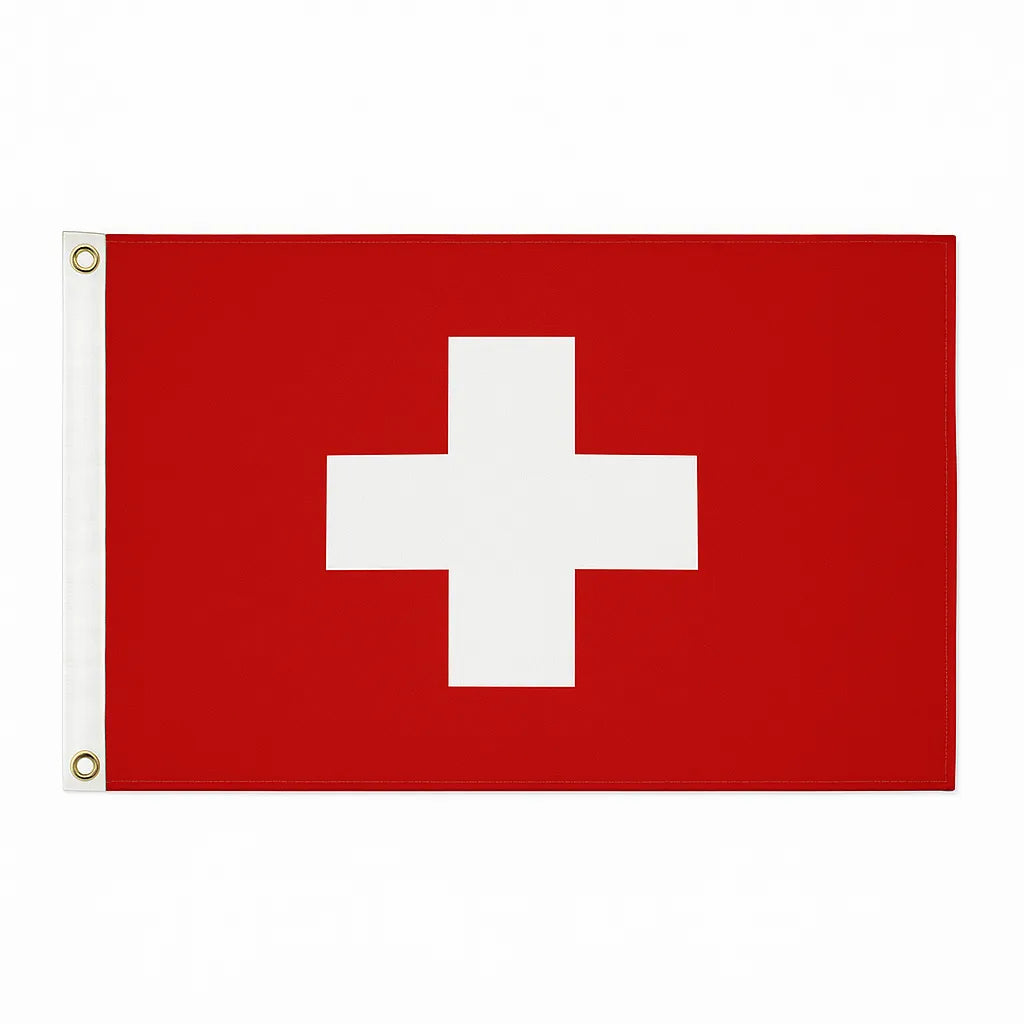 Switzerland novelty flag – national design with brass eyelets, ships from the UK