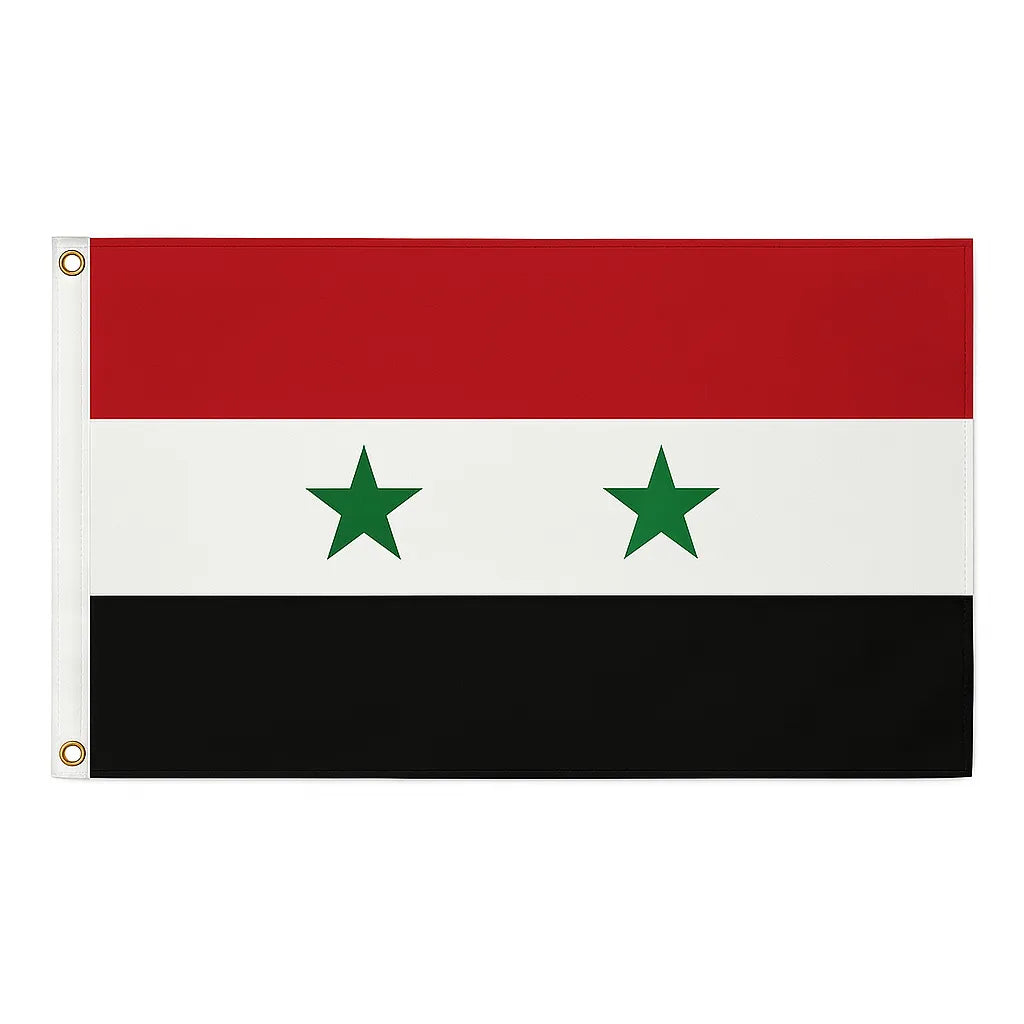 Syria novelty flag – national design with brass eyelets, ships from the UK