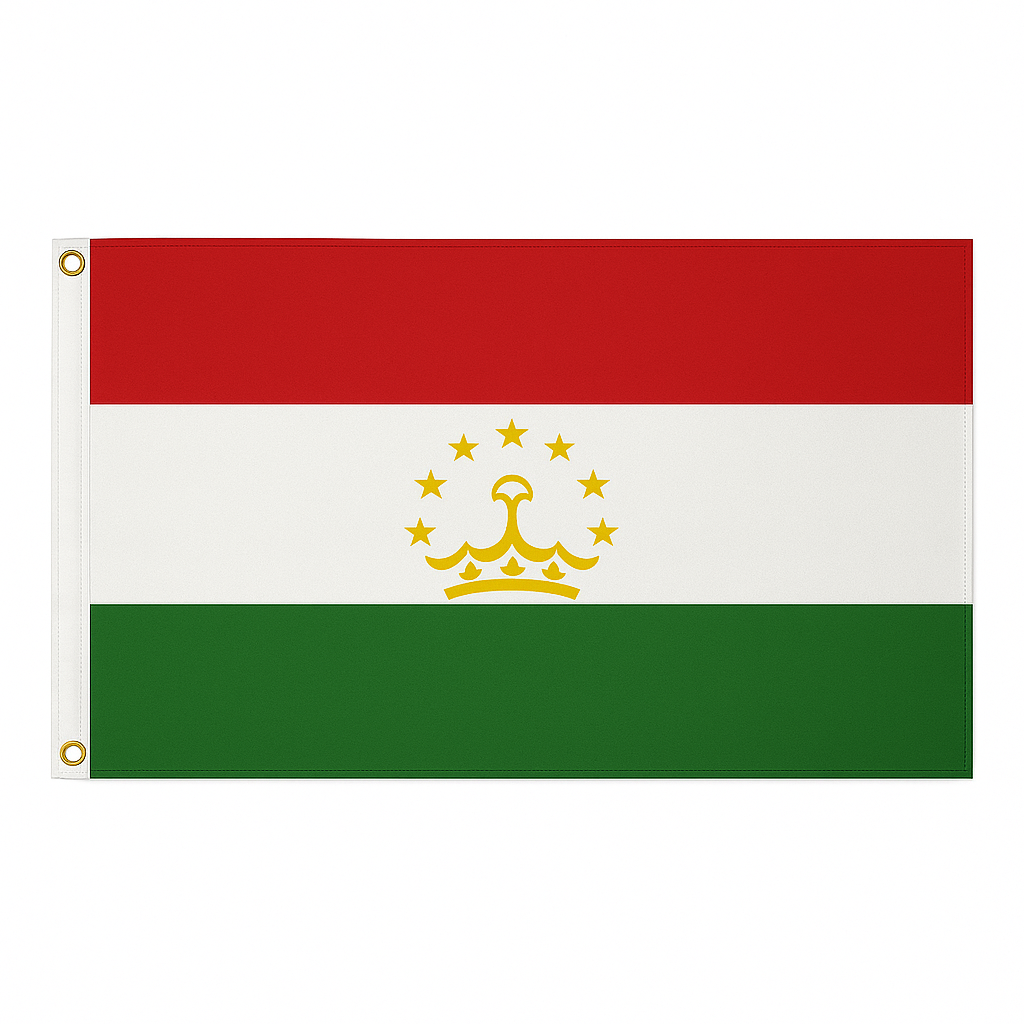 Tajikistan novelty flag – national design with brass eyelets, ships from the UK