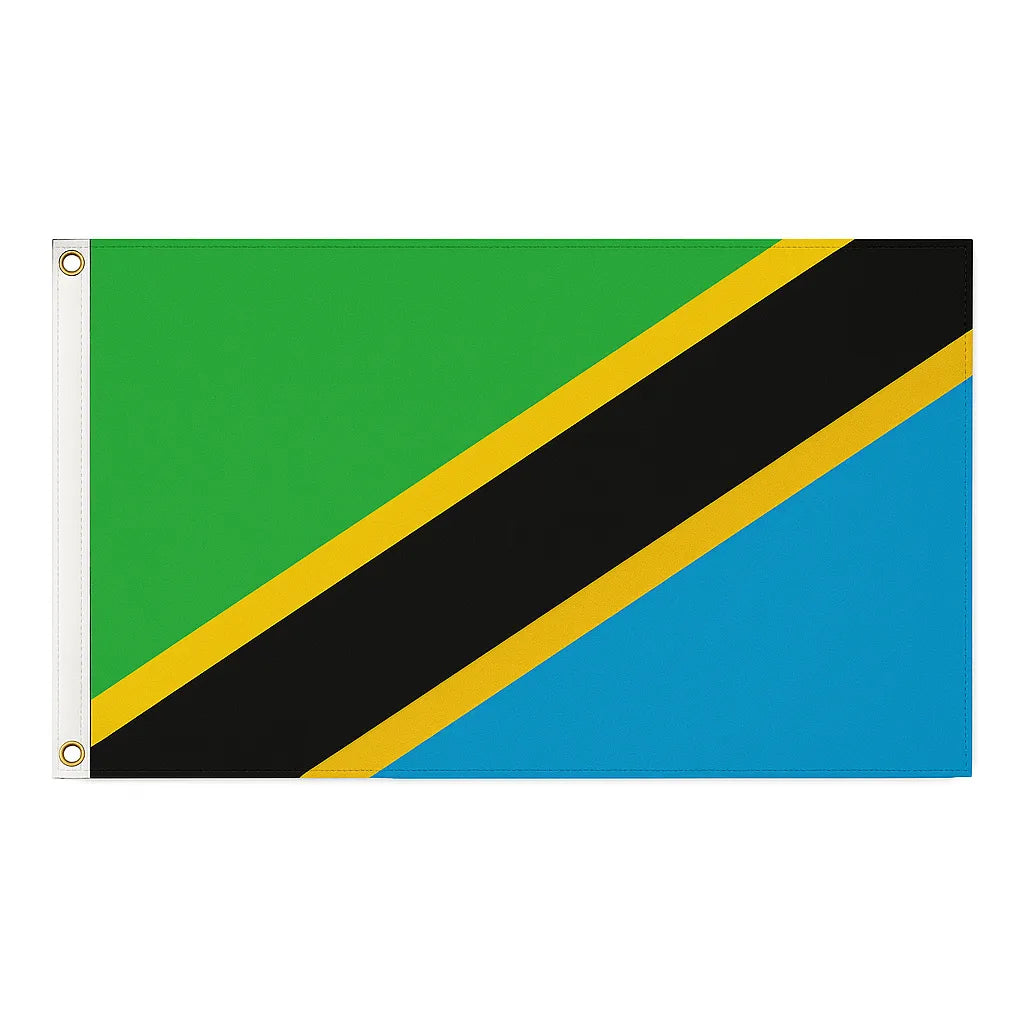Tanzania novelty flag – national design with brass eyelets, ships from the UK