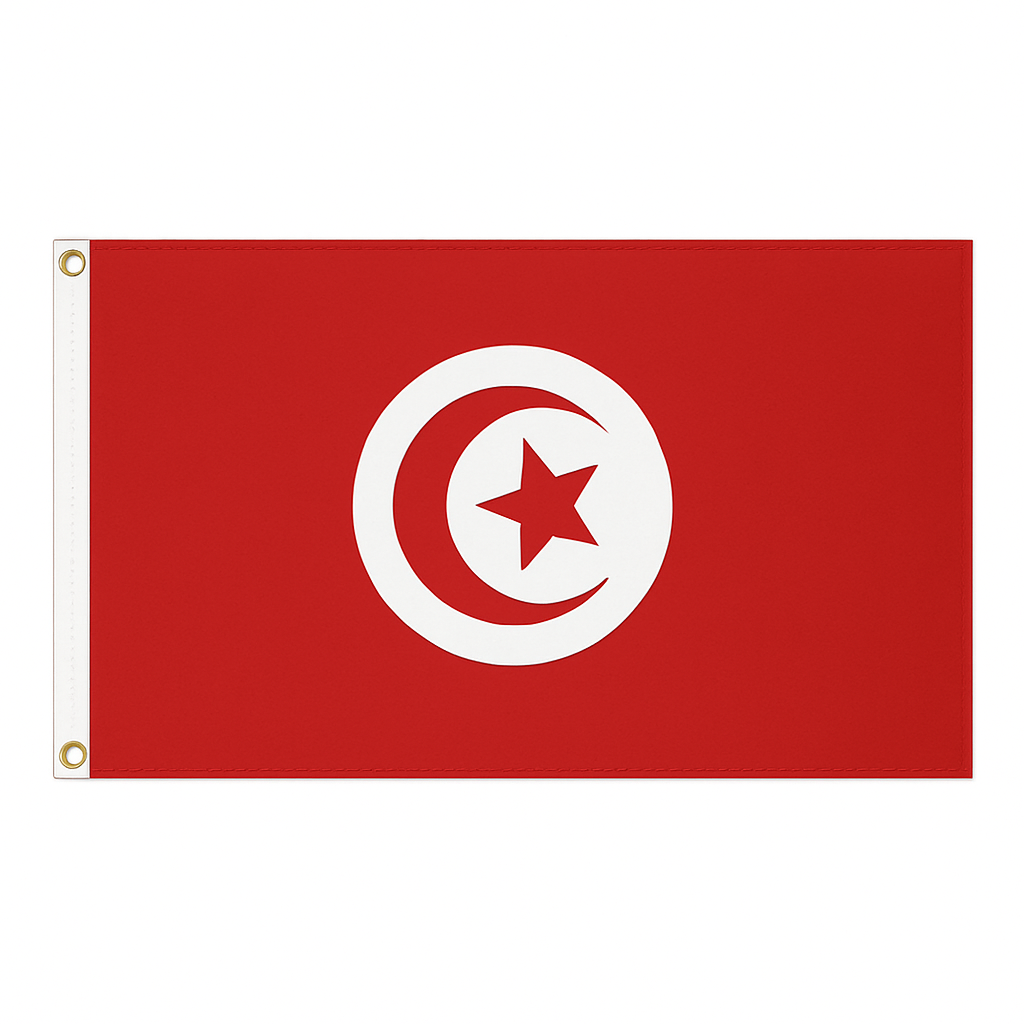 Tunisia novelty flag – national design with brass eyelets, ships from the UK