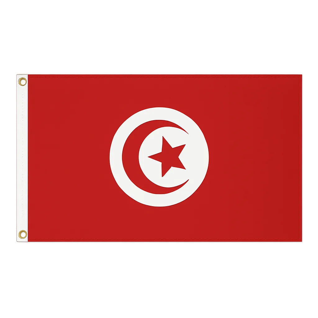 Tunisia novelty flag – national design with brass eyelets, ships from the UK