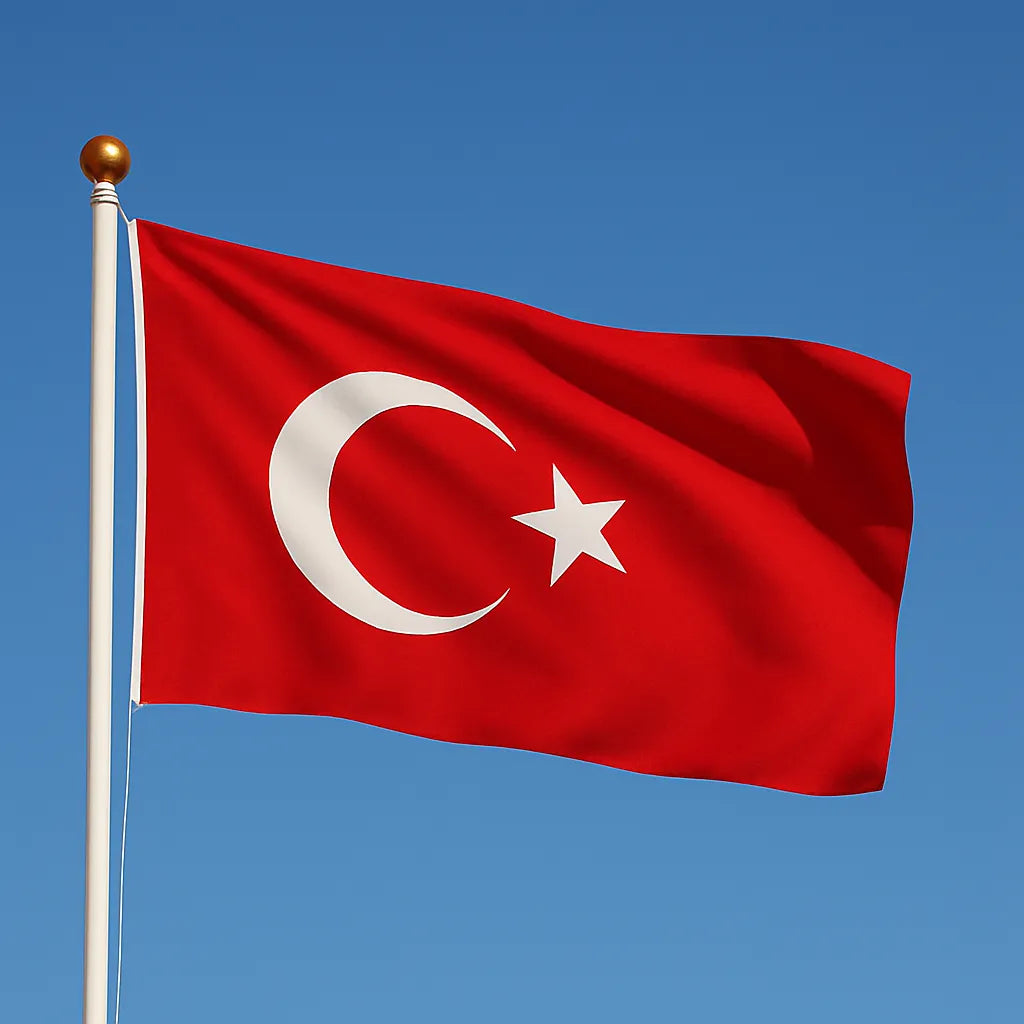Sewn Turkey Flag – premium woven polyester, professional quality for long-term external display.