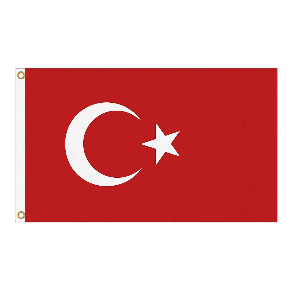 Turkey novelty flag – national design with brass eyelets, ships from the UK