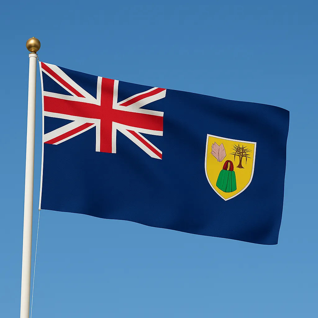 Sewn Turks and Caicos Flag – premium woven polyester, professional quality for long-term external display.