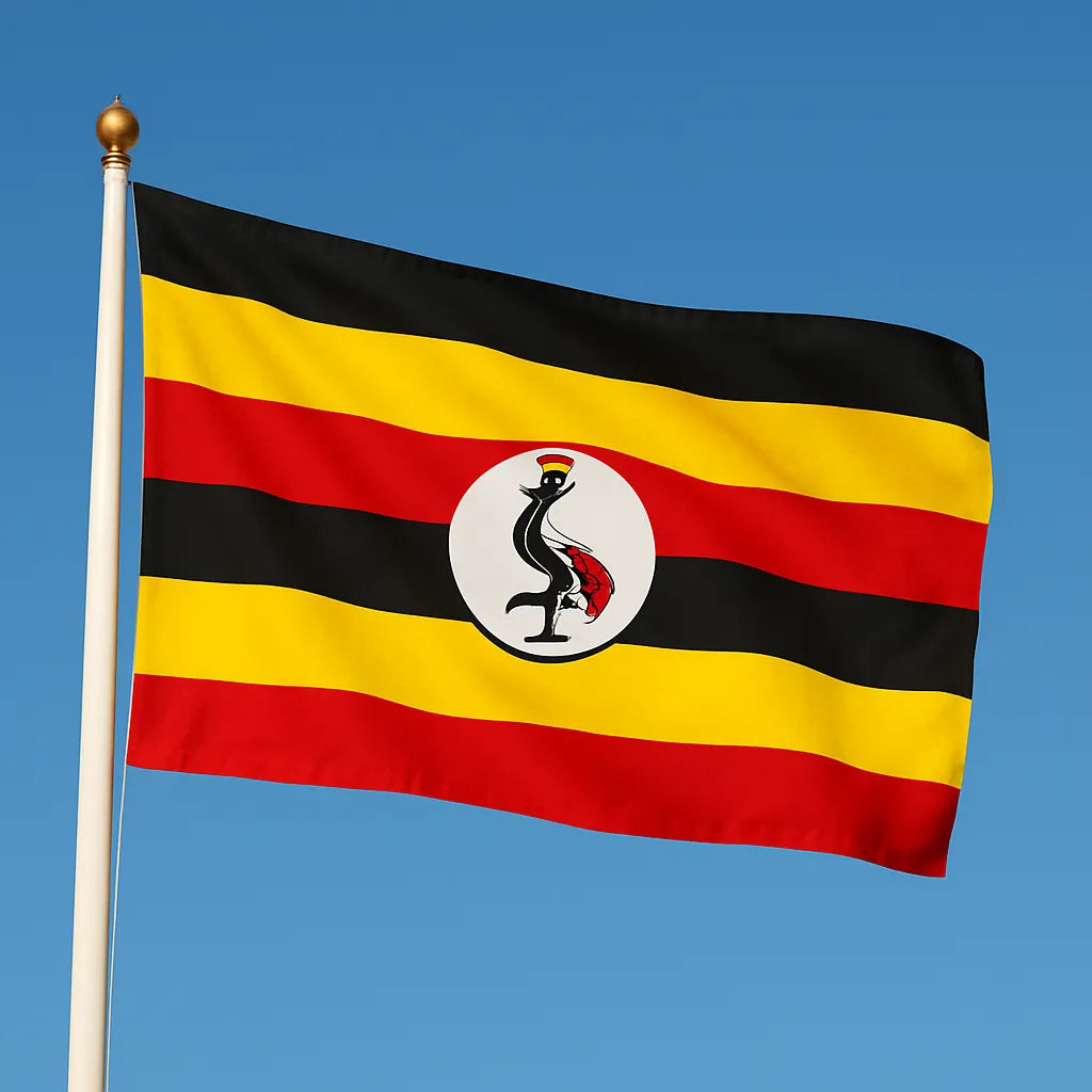 Sewn Uganda Flag – premium woven polyester, professional quality for long-term external display.