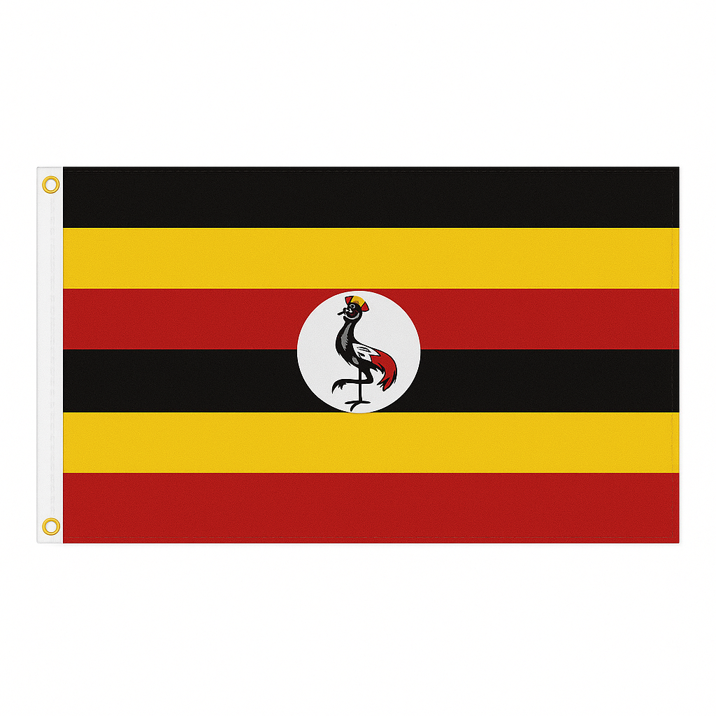 Uganda novelty flag – national design with brass eyelets, ships from the UK