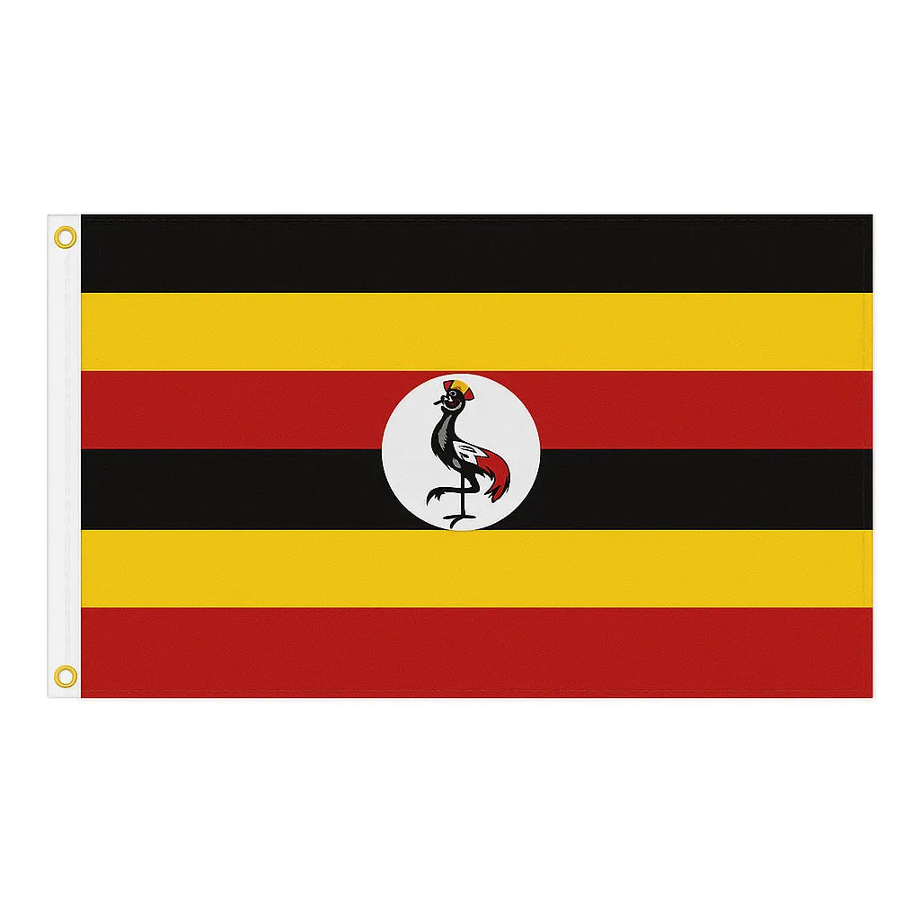 Uganda novelty flag – national design with brass eyelets, ships from the UK