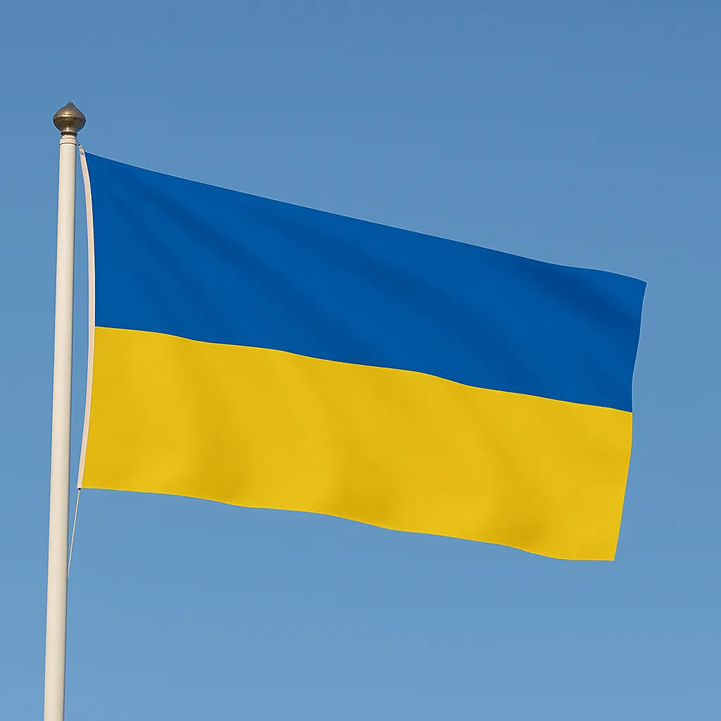 Sewn Ukraine Flag – premium woven polyester, professional quality for long-term external display.