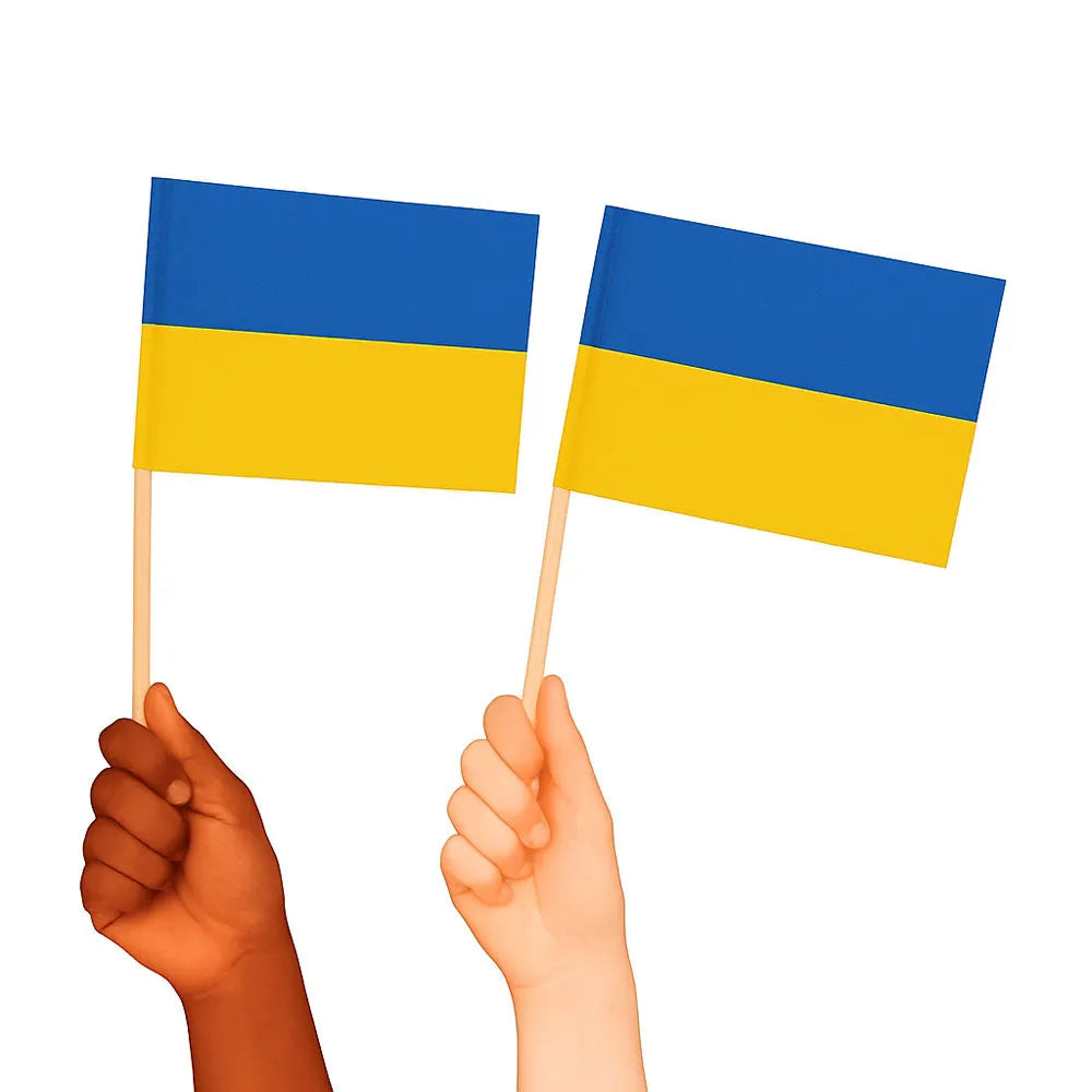 Ukraine Handwaving Flags