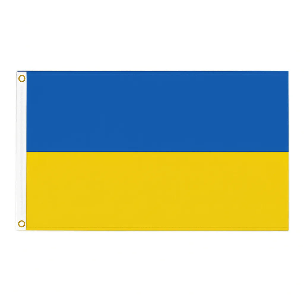 Ukraine novelty flag – national design with brass eyelets, ships from the UK