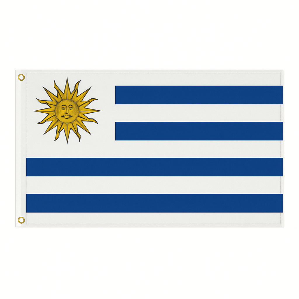 Uruguay novelty flag – national design with brass eyelets, ships from the UK